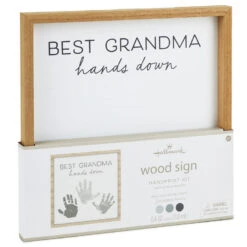 Hallmark Best Grandma Hands Down Wood Sign Handprint Kit -Hallmark Shop Best Grandma Wood Sign Handprint Kit With Paints 1BBY4848 03