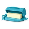 Aqua Butterie Flip-Top Butter Dish -Hallmark Shop Blue Plastic FlipTop Butter Dish With Knife BTRAQU1009 01