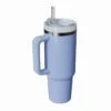 Blue Insulated Stainless Steel Travel Mug With Straw, 40 Oz. -Hallmark Shop Blue Stainless Steel Travel Mug With Handle and Straw P218 01