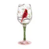 Enesco Lolita Cardinal Beauty Handpainted Wine Glass, 15 Oz. -Hallmark Shop Cardinal and Cherry Blossoms Handpainted Wine Glass 6009225 01