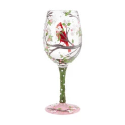Enesco Lolita Cardinal Beauty Handpainted Wine Glass, 15 Oz. -Hallmark Shop Cardinal and Cherry Blossoms Handpainted Wine Glass 6009225 03