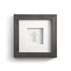 Demdaco Sea Glass Cross Wall Art, 6x6