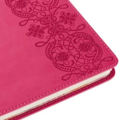 Hallmark Embossed Border Fuchsia Faux Leather Notebook -Hallmark Shop Embossed Border Fuchsia Faux Leather Notebook 5HWJ6937 05