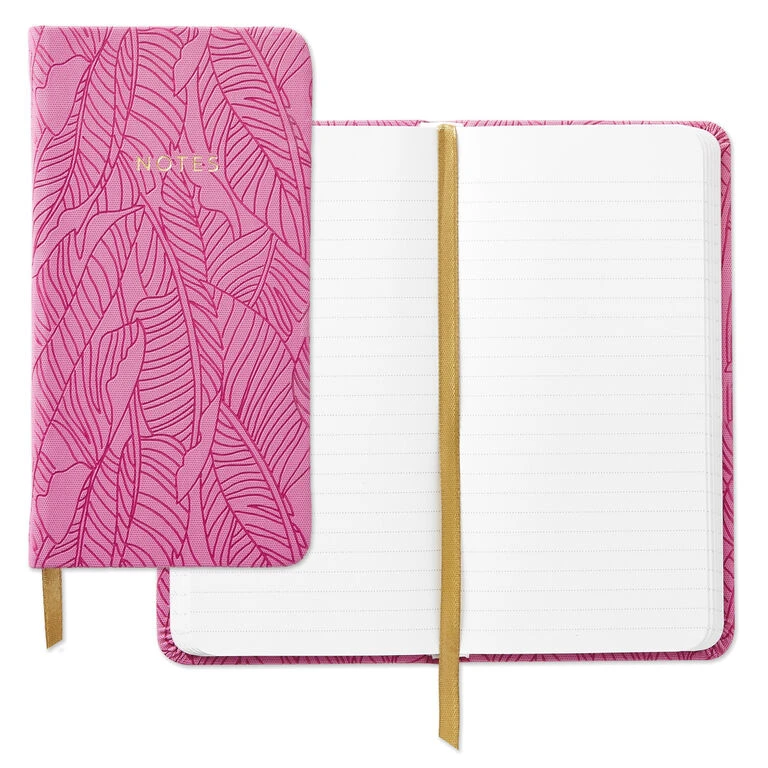Hallmark Etched Leaves Pink Slim Notebook 2 Hallmark Etched Leaves Pink Slim Notebook - Image 2