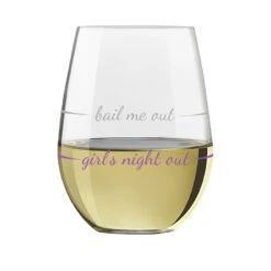 Girls Night Out Bail Me Out Stemless Wine Glass, 16 Oz. -Hallmark Shop Girls Night Out Bail Me Out Stemless Wine Glass PWSC6001 03