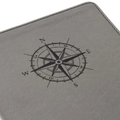 Hallmark Gray Etched Compass Faux Leather Notebook -Hallmark Shop Gray Etched Compass Faux Leather Notebook 1HWJ1851 05
