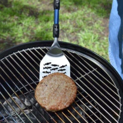 Gibson Bait Cast Fishing Pole BBQ Spatula -Hallmark Shop Grilling Spatula With Cutout Fish Designs and Reel 22289F 03