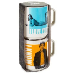 Hallmark Star Wars™ Han Solo™ And Princess Leia™ Bespin™ I Love You I Know Stacking Mugs, Set Of 2 -Hallmark Shop Han Solo and Princess Leia Blue and Orange Mugs 1SHP2148 03