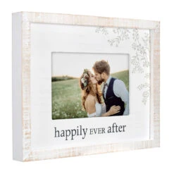 Malden Happily Ever After Rustic White Wood Picture Frame, 4x6 -Hallmark Shop Happily Ever After White Wood Picture Frame 342846 02