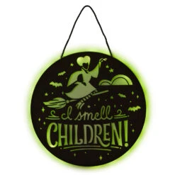 Hallmark Disney Hocus Pocus I Smell Children Porch Decor With Light -Hallmark Shop Hocus Pocus LightUp Metal Door Sign 1HGN1526 04