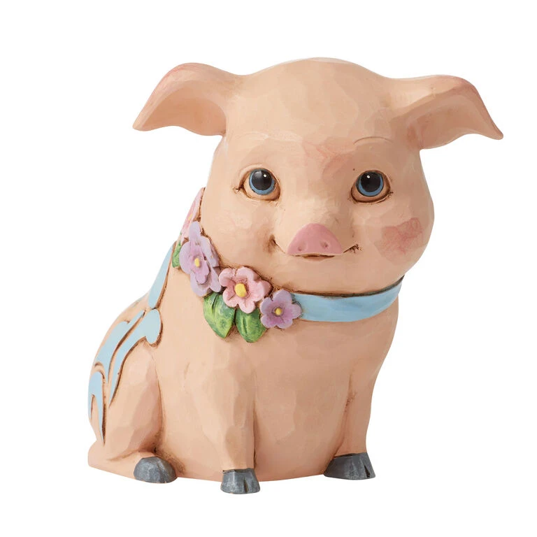 Enesco Jim Shore Mini Pig Figurine, 3.5" 1 Enesco Jim Shore Mini Pig Figurine, 3.5"
