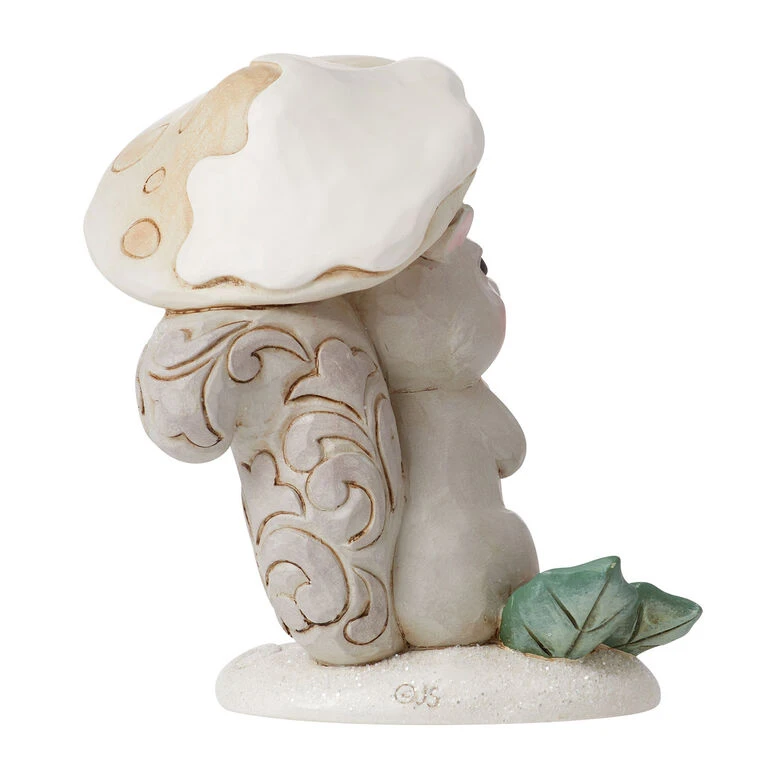 Enesco Jim Shore White Woodland Squirrel With Mushroom Figurine, 4" 2 Enesco Jim Shore White Woodland Squirrel With Mushroom Figurine, 4" - Image 2