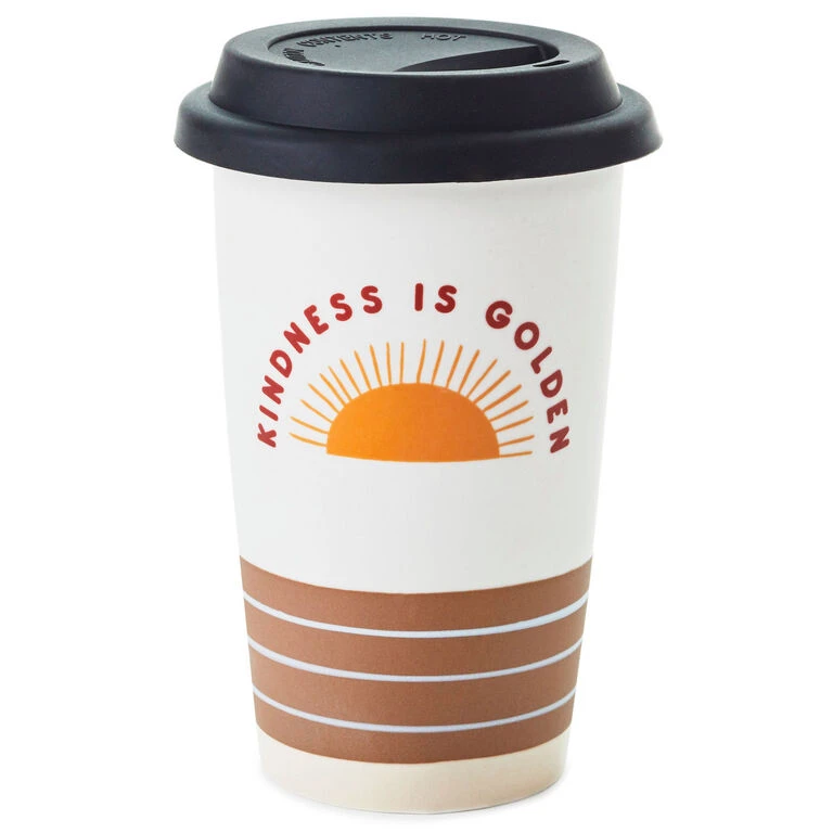 Hallmark Kindness Is Golden Ceramic Travel Mug, 9 Oz. 1 Hallmark Kindness Is Golden Ceramic Travel Mug, 9 Oz.