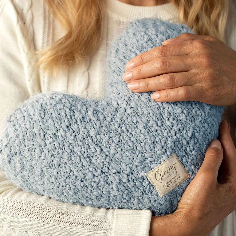Demdaco Soft Blue Giving Heart Pillow 3 Demdaco Soft Blue Giving Heart Pillow - Image 3