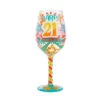 Lolita Happy 21st Birthday Handpainted Wine Glass, 15 Oz. -Hallmark Shop Lolita 21st Birthday Wine Glass 6010248 01