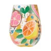 Lolita Tropical Fruit Handpainted Stemless Wine Glass, 20 Oz. -Hallmark Shop Lolita Tropical Fruit Stemless Wine Glass 6010894 01