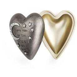 Love You To The Moon Art Heart Trinket Box, 3.5" -Hallmark Shop Love You to the Moon HeartShaped Trinket Box 1003480346 03