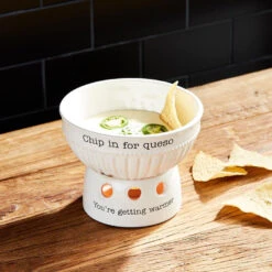 Mud Pie Queso Dip Cup And Warming Stand, Set Of 2 -Hallmark Shop Mud Pie Queso Dip Cup and Warming Stand 48500298 02