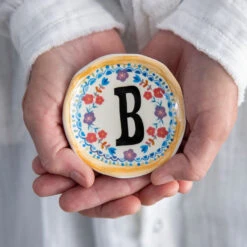 Natural Life Initial Trinket Dish, B -Hallmark Shop Natural Life Initial Trinket Dish DSH231 02