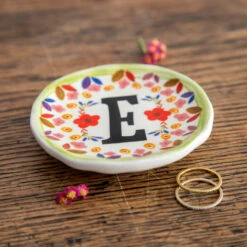 Natural Life Initial Trinket Dish, E -Hallmark Shop Natural Life Initial Trinket Dish DSH234 02