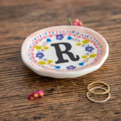 Natural Life Initial Trinket Dish, R -Hallmark Shop Natural Life Initial Trinket Dish DSH248 02