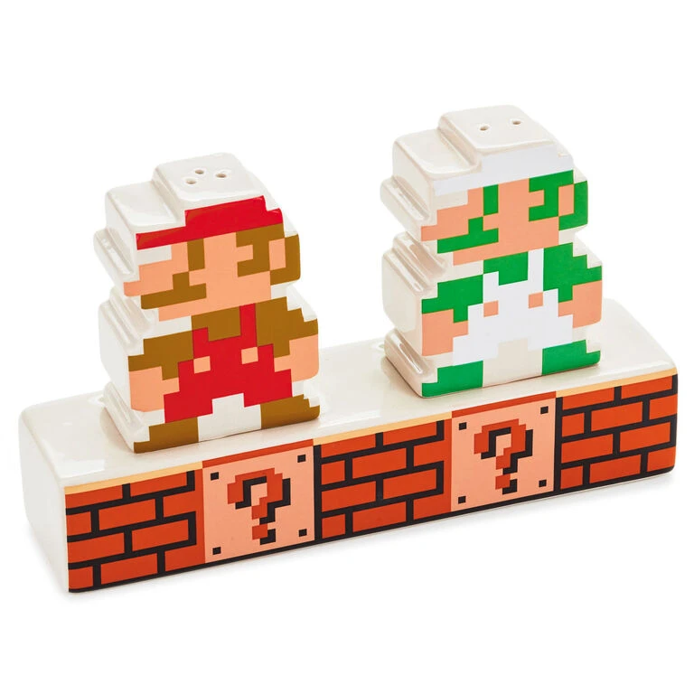 Hallmark Nintendo Super Mario Bros.® Mario And Luigi Salt And Pepper Shakers, Set Of 3 1 Hallmark Nintendo Super Mario Bros.® Mario And Luigi Salt And Pepper Shakers, Set Of 3