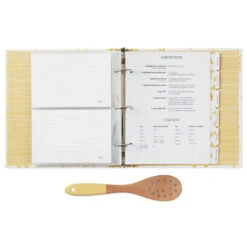 Hallmark Pasta Recipe Organizer Book With Wooden Strainer Spoon -Hallmark Shop PastaThemed Recipe Binder With Wood Spoon 1TOG1035 03