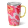Swig Pink Lemonade Stainless Steel Travel Mug, 18 Oz. -Hallmark Shop Pink and Yellow Swirls Insulated Slim Travel Mug S102C18PL 01