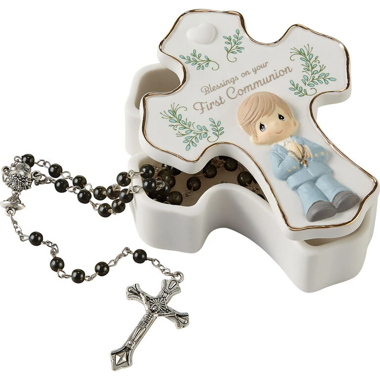 Precious Moments Blessings On Your First Communion Boy Rosary Box With Rosary 1 Precious Moments Blessings On Your First Communion Boy Rosary Box With Rosary