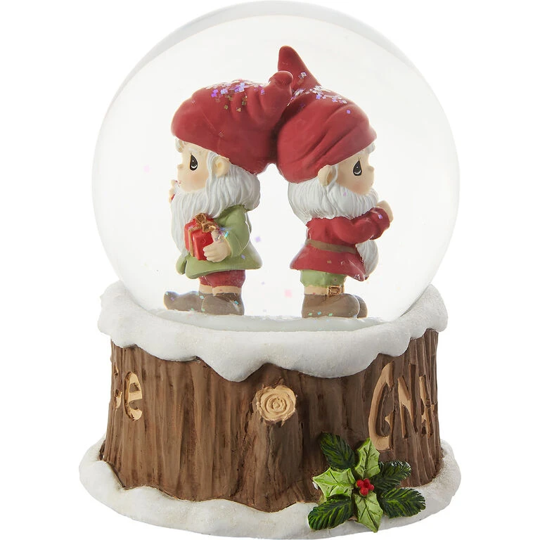 Precious Moments Gnaughty Or Gnice Gnomes Musical Snow Globe, 5.5" 3 Precious Moments Gnaughty Or Gnice Gnomes Musical Snow Globe, 5.5" - Image 3