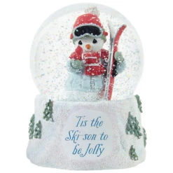 Precious Moments ‘Tis The Ski-Son To Be Jolly Musical Snow Globe, 5.7"