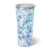 Swig Morning Glory Stainless Steel Tumbler, 22 Oz. -Hallmark Shop Purple and Blue Floral Insulated Drinking Glass S102C22MN 01