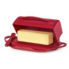 Red Butterie Flip-Top Butter Dish -Hallmark Shop Red Plastic FlipTop Butter Dish With Knife BTRRED1003 01