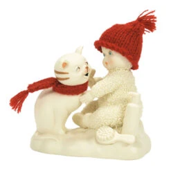 Enesco Snowbabies Groom And Go Cat Figurine, 3.74"