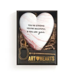 Demdaco Strong Beautiful You Art Heart With Key Stand -Hallmark Shop Strong Beautiful You Heart Sculpture With Key 1003480430 04