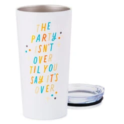 Hallmark The Party Isn't Over Stainless Steel Tumbler, 20 Oz. -Hallmark Shop The Party Isnt Over Travel Ceramic Mug 1BIR1264 03