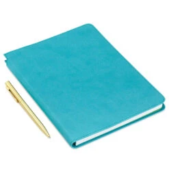 Hallmark Turquoise Faux Leather Notebook With Pen