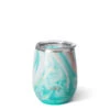 Swig Wanderlust Stainless Steel Stemless Wine Glass, 14 Oz. -Hallmark Shop TurquoiseGold Marble Insulated Wine Cup With Lid S102C14WL 01