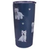 E&S Pets West Highland White Terrier Stainless Steel Tumbler, 20 Oz. -Hallmark Shop Westies on Dark Blue Stainless Steel Tumbler 11545 01
