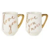 Hallmark Love You And Love You More Mugs, Set Of 2 -Hallmark Shop White and Gold Love You and Love You More Mugs 1ERL1194 01