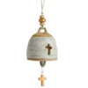 Demdaco Faith Inspired Bell -Hallmark Shop WhiteGold Ceramic Bell Decoration With Cross 1005000537 01